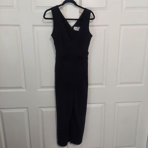 Anthropologie Black Jumpsuit With Belt Loops Side Pockets